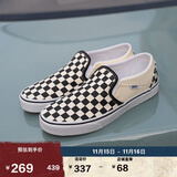 VANS范斯官方 Asher黑白棋盘格一脚蹬男女帆布鞋 黑白棋盘格  38 