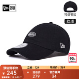 NEW ERA纽亦华椭圆logo软顶棒球帽刺绣简约男女情侣弯檐帽 14201514-黑色 OSFM