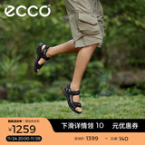 爱步（ECCO）户外凉鞋男鞋 男士透气魔术贴沙滩休闲鞋子 越野069564 黑色/灰色06956450034 44