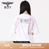 BOY LONDON【繁花】潮牌情侣款短袖樱花翅膀花卉印花T恤N01712 白色 S
