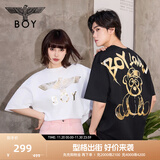 BOY LONDON【范丞丞同款】夏季短袖情侣小熊涂鸦满印潮牌T恤N01909 黑色 XS 此款偏大，建议拍小一码