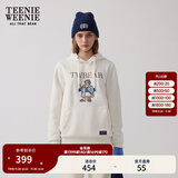 Teenie Weenie小熊秋冬装学院风蓝色T恤索罗娜加绒连帽卫衣套头衫 象牙白 S (160)