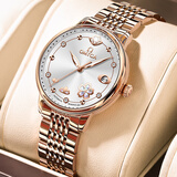 瑞士名牌卡地蓝气球系列手表男女士机械表镶钻防水十大品牌情侣表 钢带女款玫色白面