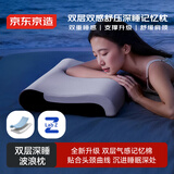京东京造 X2双层双感深睡波浪枕 枕头护颈枕颈椎病深度睡眠专用 暮云灰
