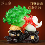 禾笙堂白菜摆件聚宝盆摆件高端大气开业礼物乔迁装饰办公室客厅玄关摆件