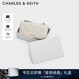 CHARLES&KEITH质感菱格链条小方钱包女包包女包生日礼物CK6-10680924 Cream奶白色 XS