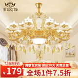 羽良 欧式客厅吊灯大气复式楼水晶餐厅卧室广东中山灯具套餐三室两厅 凤凰牡丹-18头（直径1.2米）