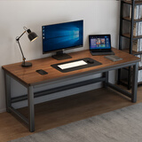 卓博电脑桌台式书桌学习桌办公桌培训桌电竞桌长条桌子BZ08胡桃色1.2m