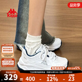 KAPPA女鞋增高老爹鞋女2025秋冬新款鞋子女款跑步鞋学生休闲运动鞋潮鞋 漂白/影蓝 【小红薯同款】 38