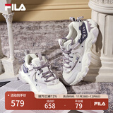FILA 斐乐官方女鞋FLUID 5猫爪休闲鞋时尚复古运动鞋女鞋 奶白/浪漫紫-GO 36.5