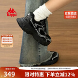 卡帕（Kappa）女鞋秋季运动鞋子女款厚底增高老爹鞋休闲跑步鞋女 黑色 38