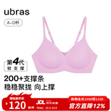 ubras[虞书欣同款]夹心软支撑光面小胸聚拢女无痕内衣隐形无钢圈文胸罩 【背勾款】胭脂黛色 S 70A/70B