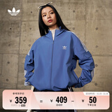 adidas经典三条纹运动连帽夹克外套男女春季阿迪达斯三叶草 深蓝   S