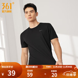 361°短袖男速干t恤新款夏季弹力吸湿排汗运动t恤男圆领跑步健身速干衣 【男款】超级黑 4XL