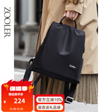 朱尔女包14英寸电脑包轻便牛津布女士背包防盗双肩包女时尚双肩背包女 黑色大号【可放14英寸电脑】