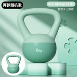 艾美仕壶铃女士健身家用软壶铃练臀翘臀神器胡玲摇摆提壶哑铃臀部训练器 6kg 【薄荷绿】私教款