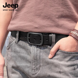 JEEP SPIRIT吉普简约男士皮带男针扣潮年轻人韩版百搭休闲牛皮腰带真皮裤带