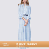MeetMetro玛依尔法式仙女连衣裙女2025秋新款高端气质纯欲风裙子礼服长裙 浅蓝【现货】 M