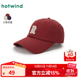热风（Hotwind）棒球帽2025年春季新款女士基础字母棒球帽小标字母刺绣鸭舌帽 05红色 均码 56-58CM