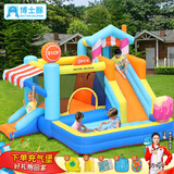 博士豚 充气城堡室外大型户外儿童玩具跳床滑梯攀岩家用小型游乐场 72010-小商店城堡( 双气垫款 )