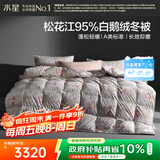 水星家纺羽绒被95%白鹅绒被子冬季加厚冬被芯双人羽绒被200cm×230cm1200g