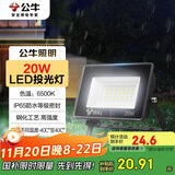 公牛（BULL）LED投光灯户外庭院工厂园林灯露营灯 IP65防水等级20W-6500K白光