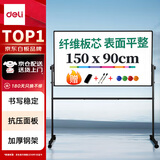 得力(deli)高端顶配系列支架式白板150*90cmH型架可移动可翻转白板双面磁性办公会议家用写字板7883