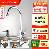 九牧（JOMOO） 龙头厨房水槽龙头洗菜盆精铜单冷单把快开万向旋转厨房水龙头 节水防溅单冷龙头77020