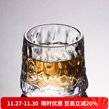 容山堂玻璃茶杯水杯旋转创意加厚家用耐热泡茶杯网红啤酒杯创意咖啡杯子 旋转玻璃杯-树肌纹