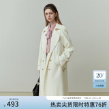 范思蓝恩范思蓝恩23FS11161 经典时尚中长款风衣外套女秋季新款英伦风 白色 XL