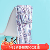 AB睡裤女春夏纯棉印花吸汗宽松透气休闲全棉女薄款高腰长裤家居裤 蓝叶 3XL