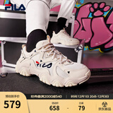 FILA 斐乐猫爪鞋4代女鞋老爹鞋情侣运动鞋复古时尚休闲鞋网面透气 【女款】古白色/白天鹅-AW 38.5