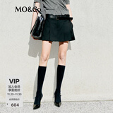 MO&Co.裙裤短裤春A字西装裙磨毛中高腰学院风MBE1SOTT08 黑色 M 165