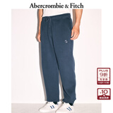 Abercrombie & Fitch经典小麋鹿图案男装24春秋抓绒美式baggy风运动卫裤134-4099 灰蓝色 2XL (185/104A)