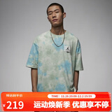 Jordan男子乔丹 纯棉 扎染 短袖T恤DX9584-110蓝色L