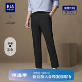 海澜之家（HLA）休闲裤男款轻商务时尚直筒裤子男夏季 黑色86 M 170/80A 推荐121~134斤