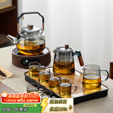 忆壶茶（YIHUTEA）泡茶壶玻璃煮茶壶家用电陶炉煮茶器养生壶 茶具套装玻璃烧水茶壶 1.2L豪华黑色套装
