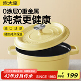 炊大皇珐琅锅铸铁锅家用炖锅砂锅汤锅焖烧锅电磁炉燃气煮锅24cm