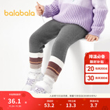 巴拉巴拉童装儿童长裤女童打底裤加绒秋冬裤子时尚撞色休闲裤百搭 深花灰00102 120