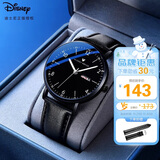 迪士尼（Disney）男士手表时尚潮流双日历石英表初中高中学生青少年手表男黑色皮带