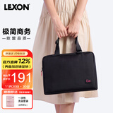 乐上（LEXON）单肩包女手提电脑包13.3英寸内胆包时尚斜挎包轻便商务公文包黑色