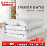 恒源祥 棉被子 新疆棉花被子抗菌学生宿舍单双人春秋被保暖加厚冬被芯 抗菌棉花被-灰色【升级款】 180*200cm 6斤