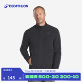 迪卡侬（DECATHLON）保暖户外抓绒衣外套男女运动宽松秋摇粒绒外套冲锋衣内胆 男款-全拉链-黑色 M