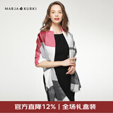 玛丽亚·古琦（MARJA KURKI）羊毛围巾女冬季 礼盒装保暖披肩围巾两用 千鸟格围脖女礼物 白/酒红/灰