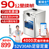 蓄骑士电动车锂电池60v三轮车电池电瓶车三元锂磷酸铁锂电动摩托车专用 铁锂52v30ah【50-80KM】适配48v