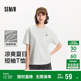 森马（Semir）【多彩凉感T】短袖t恤女夏中长款宽松舒适刺绣上衣109324100007
