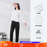 匹克运动套装男户外跑步服透气圆领长袖套装上衣长裤两件套 大白-女款 M-【男170/女165】