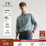 Teenie Weenie小熊男装休闲牛仔衬衫男秋冬长袖美式复古衬衣 浅牛仔色 M 170