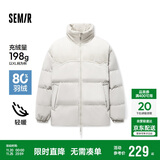 森马羽绒服男冬季拼接灯芯绒肌理感外套厚款宽松上衣109724113116