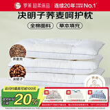 罗莱家纺 枕头枕芯脊椎枕 100%全棉决明子荞麦花草护颈低枕 46*72